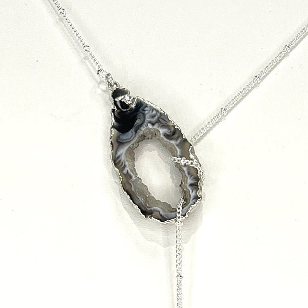 Silver Crystal Balance Lariat