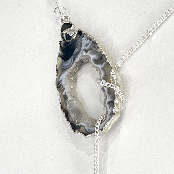 Silver Crystal Balance Lariat