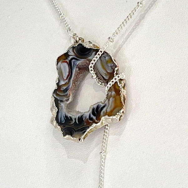 Silver Crystal Balance Lariat